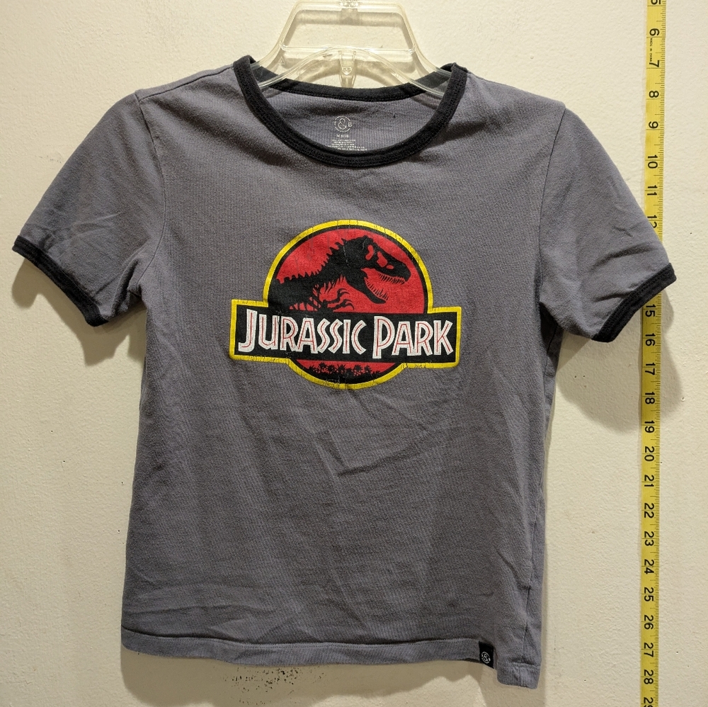 T&B Jurassic Park Kids Gray T-Shirt Size Medium 8/10